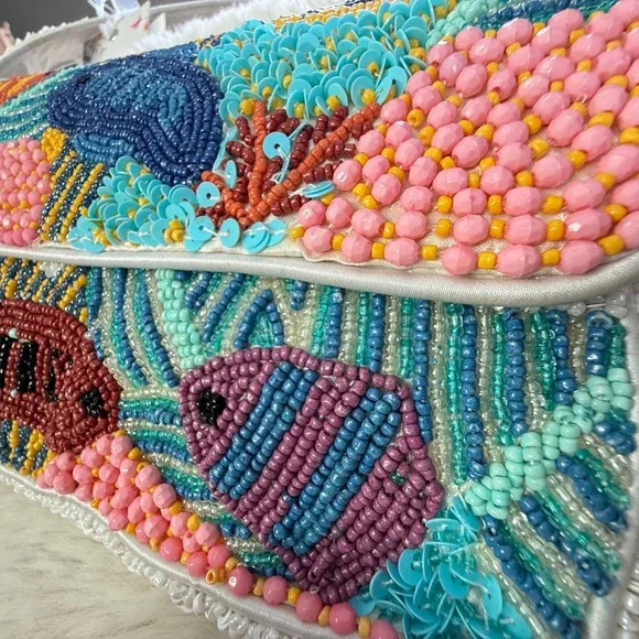 TikTok Viral Beaded Handbag Coral Reef Fish Ocean Theme - Picture 2 of 7